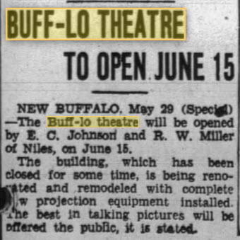 Buff-Lo Theatre - 29 May 1935 Opening Article